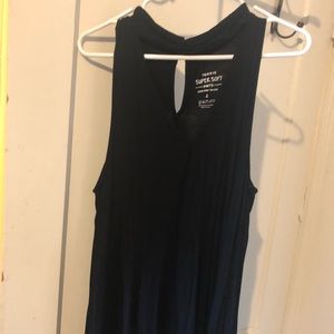 Black Choker Neck Tank Top EUC 1X